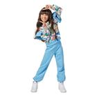 Conjunto Moletom Menina Calça Azul Blusa Colorida Mylu fun