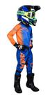 Conjunto Motocross Infantil Extreme Azul Laranja Amx