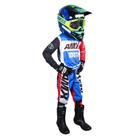 Conjunto Motocross Trilha AMX Prime Moto Infantil - Azul Branco Vermelho