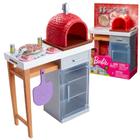 Conjunto Móveis Barbie ao Ar Livre com Forno de Pizza de Tijolo + Comida e Utensílios