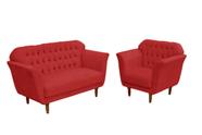 Conjunto Namoradeira Com 2 Poltronas Juliana Suede Vermelho - DL Decor - Doce Lar Decorações