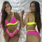 Conjunto Neon Sem Bojo Sem Aro Rendado Com Forro Delicado Sexi Sensual Calcinha Fio Dental