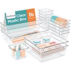 Conjunto organizador de gavetas StorMiracle 16 peças para banheiro e cozinha