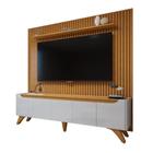 Conjunto Painel p TV até 75 Pol e Rack Off White Naturalle