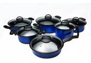 Conjunto Panela 6 Peças Azul Indução Cooktop Gas