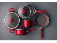 Conjunto Panelas 5 Pcs Ceramic Brinox Life Smart Vermelho 4789/100