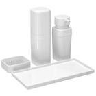 Conjunto Para Banheiro Lavabo C/ bandeja 4 Peças Splash Coza