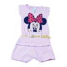 Conjunto Para Bebê Blusa + Short Com Cintinho Estampa da Minnie Rosinha REF S201A