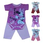 Conjunto Para Bebê Body Bory Com Estampa Love Minnie + Calça Escolha Cor REF S206