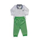 Conjunto Para Bebê Menino Malha Polo Club Manga Longa Verde