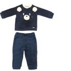 Conjunto Para Bebê Pelúcia Bordado Urso 1-3