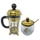 Conjunto Para Café Dourado 2 Peças Fineza