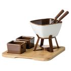 Conjunto Para Fondue Bilzen 8 Peças Base De Bambu Hauskraft