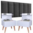 Conjunto Para Quarto Cabeceira Rubi 1.40 Cama Casal com 2 Mesas de Cabeceira Laura