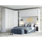 Conjunto para Quarto com Guarda Roupa Modular Gênova Plus Branco - Batrol Móveis