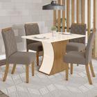 Conjunto Para Sala Jantar SEI415 Off White Nature Marrom Amendoa Henn