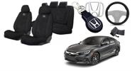 Conjunto Personalizado Tecido Assentos Civic 16-21 + Volante + Chaveiro - Aero Print