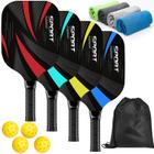 Conjunto Pickleball Tiyutsd Paddles de madeira com bolas e toalhas x4