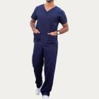 Conjunto Pijama Cirúrgico Gabardine Masculino AZUL ESCURO,M