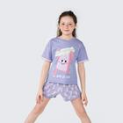 Conjunto Pijama Curto Infantil Menina Lilás Surfar Hering