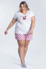 Conjunto Pijama Feminino Malha Pv Plus Size Estampado - Serena