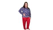 Conjunto Pijama Liganete Longo Plus Size Frio Inverno Dormir Blusa Estampada Calça Lisa 50- 52- 54