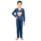 Conjunto Pijama Longo Infantil Outono Inverno Super Herói Desenho