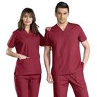 Conjunto Pijama Scrub Cirúrgico Hospitalar Unissex Gabardine Marsala Rose Carcelin, Tecido não amassa PH - S