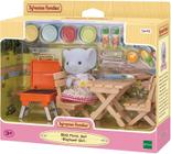 Conjunto piquenique e churrasco - menina elefante - sylvanian families - epoch