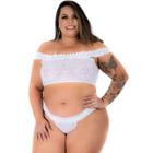 Conjunto Plus Size Ciganinha Top Ombro a Ombro e Fio Dental