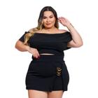 Conjunto Plus Size Cropped Cigana + Short Saia 46 ao 50 0554