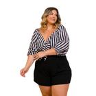 Conjunto Plus Size Feminino Cropped de Amarrar e Short 0421