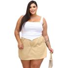 Conjunto Plus Size Feminino Short Saia e Cropped Corselet Moda Verão