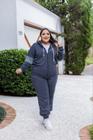 Conjunto Plus Size Moletom Calça e Jaqueta de Zíper Capuz