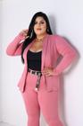 Conjunto Plus Size Social Em Molinho Calça Skinny e Blazer