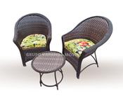 Conjunto Poltronas E Mesa Área Externa,jardim,vime Sintético