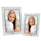 Conjunto Porta Retrato Vidro Reto Prime Borda Prata 10x15 e 15x20 Vertical Tuut