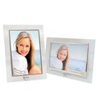 Conjunto Porta Retrato Vidro Reto Prime Borda Prata 10x15 Vertical e Horizontal Tuut