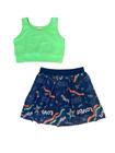 Conjunto Positive Vibes Neon Infantil Menina Regata e Shorts- Saia - Have Fun