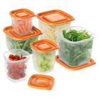 Conjunto Potes Continental Plastico Laranja 6un Cozinha