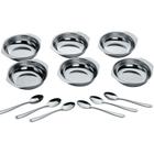 Conjunto Potes Sobremesa Inox 12 Peças Pote Colher Cozinha - Nacional