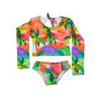 Conjunto Praia Blusa e Calcinha Tropical Colorido - Mon Sucré