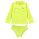 Conjunto Praia Infantil Proteção UV 50+ Básico Amarelo Neon Costão