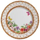 Conjunto Prato Raso 6 Pçs Flores Rattan - Alleanza