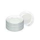 Conjunto Pratos Vidro Transparente Fundo Liso 22 cm Almoço Jantar Mesa Resistente Cozinha 6 Peças