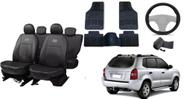 Conjunto Premium Capa de Couro Tucson 04-13 + Capa de Volante + Tapetes Luxuosos