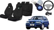 Conjunto Premium Capas Tecido Banco Gol 1986-1996 + Capa Volante + Chaveiro VW