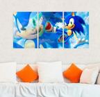 Conjunto Quadro Decorativo 3 peças Games Sonic 5"