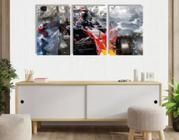 Conjunto Quadro Decorativo Corrida F1 Red Bull"