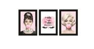 Conjunto Quadro Decorativo grandes divas cilios"